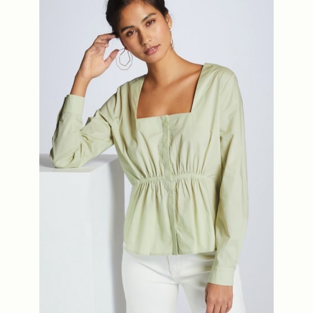 Anthropologie NWT Harshman Puff-Sleeved Babydoll Blouse Size S.